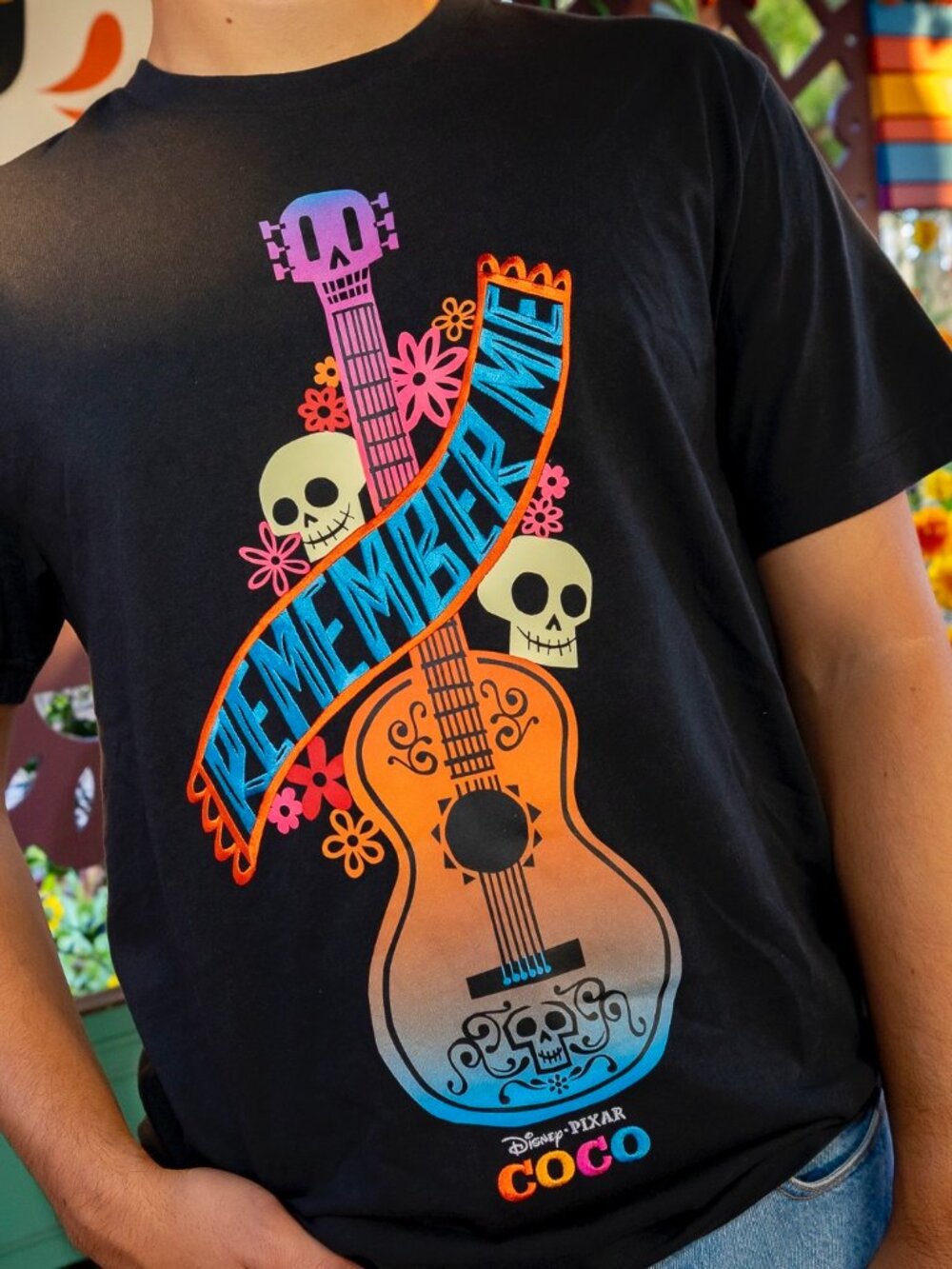 Disney's Coco Remember Me Guitar Graphic T-Shirt Medium